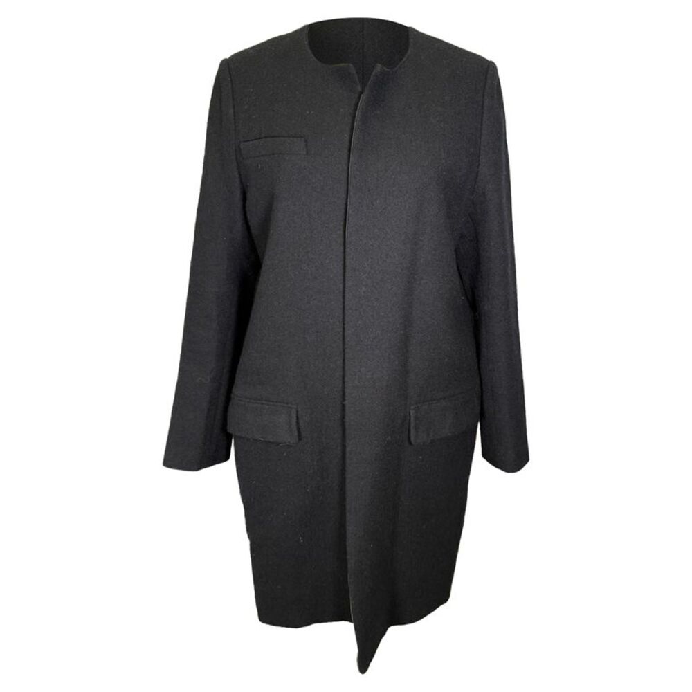 Isabel Marant Collarless Coat in Black Wool
